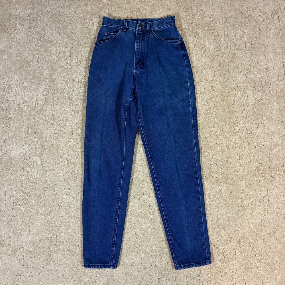 Vintage 90s Lee 6Med High Waisted Cinched Back Tapered Denim Jeans Retro Western